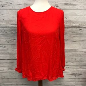 NEW Vince Camuto Red Popover Blouse Size XS